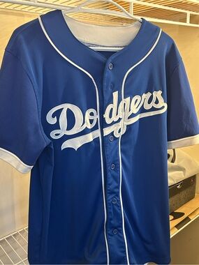 Majestic Dodgers Royal Blue and White Baseball Jersey